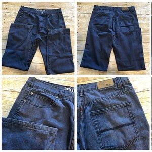 Dark Wash Denim Jeans Straight Leg Relaxed Fit